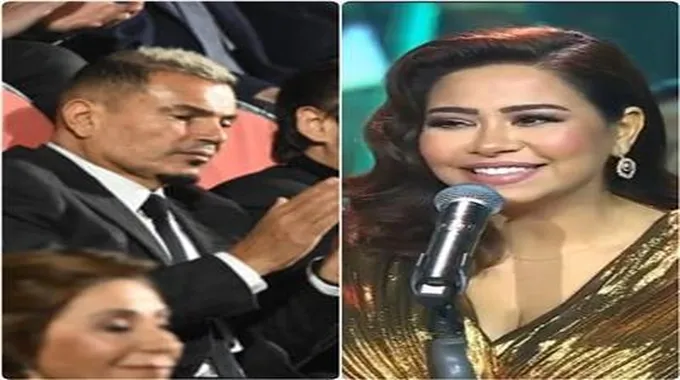 تصرف مفاجئ من عمرو دياب أثناء غناء شيرين على